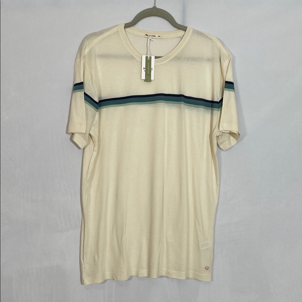 NWT Marine Layer Natural Green Stripe Marge Tee Signature Crew